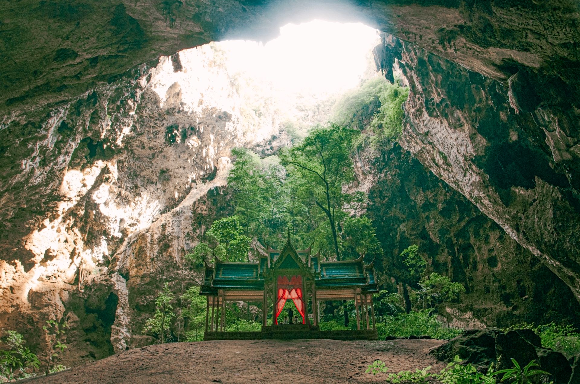Explore the serene pavilion inside Phraya Nakhon Cave at Khao Sam Roi Yot National Park, Thailand.