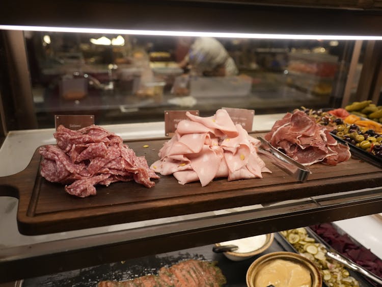 Meat And Antipasti On A Display 