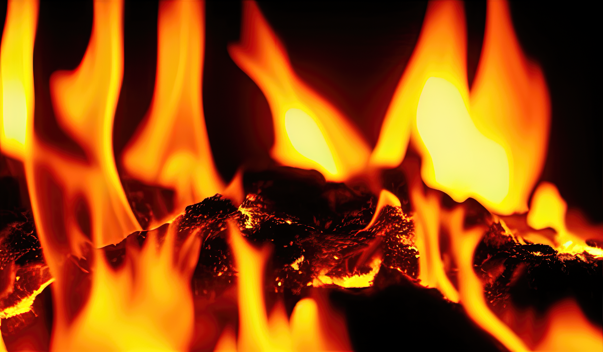 Burning Wood on Fire Pit