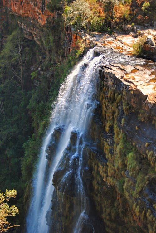 Waterfall Down a Cliffside