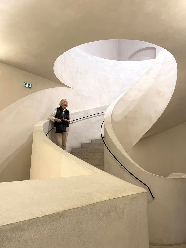 Elderly Person Standing On Concrete Steps