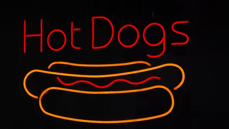 Neon Sign For A Hot Dog Place