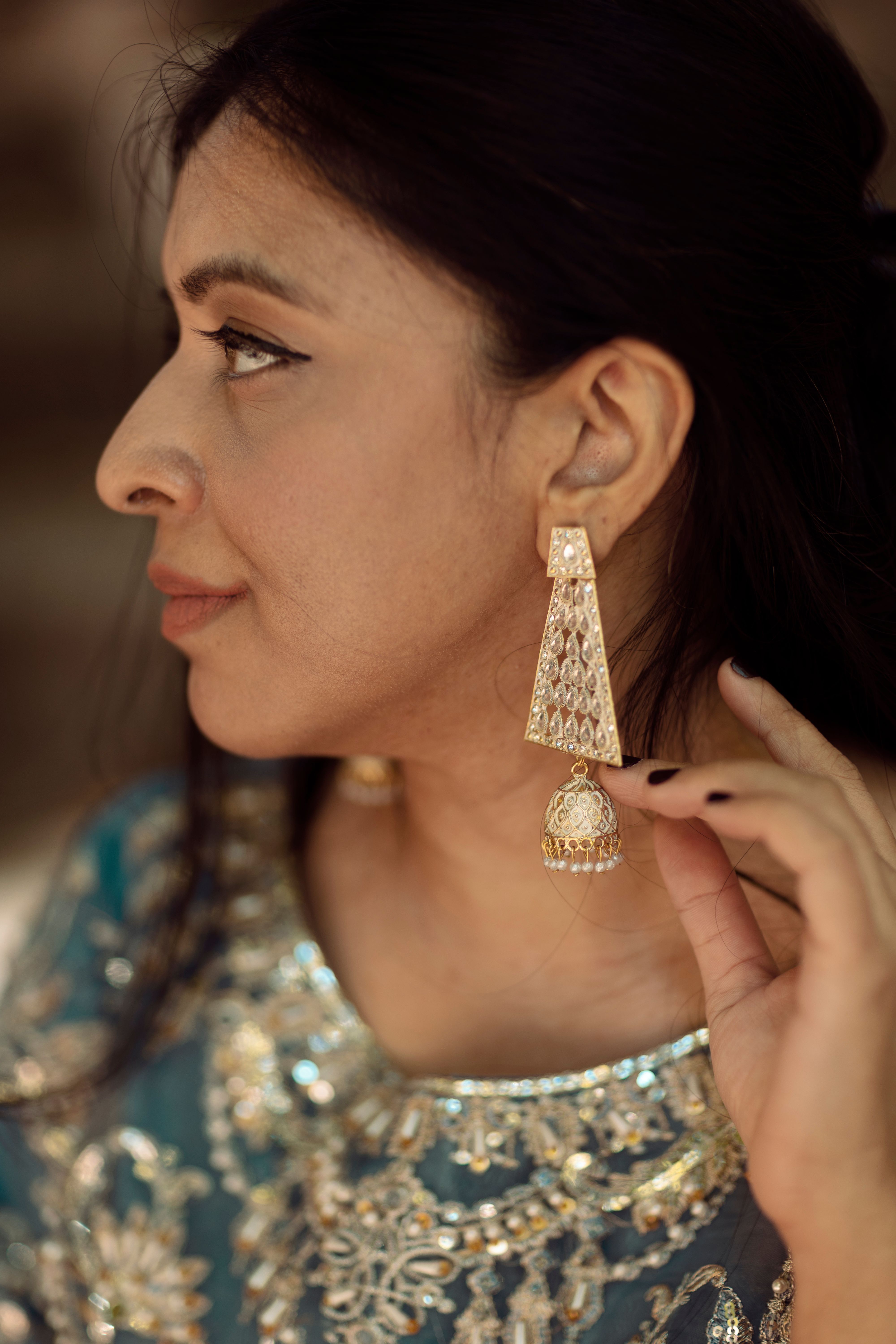 Women earing Jewelry