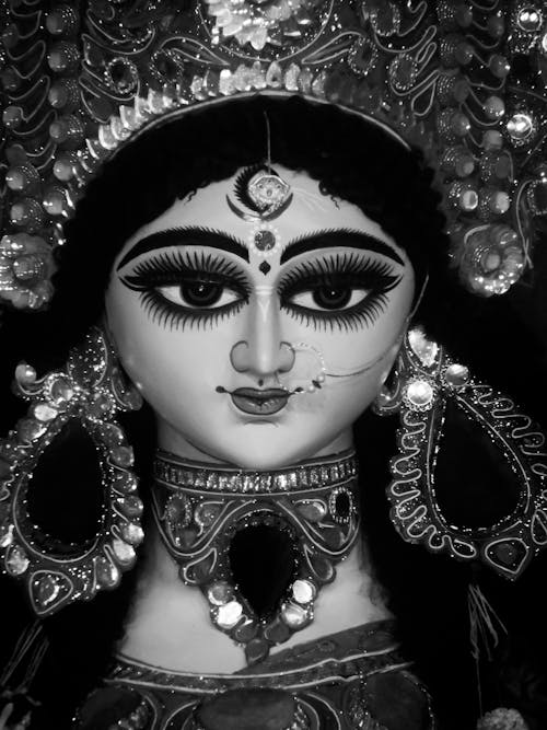 Foto d'estoc gratuïta de blanc i negre, deessa hindú, deïtat hindú