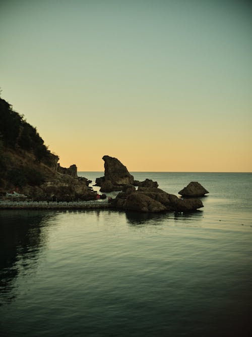 Rocky Coastline at Mermerli Beach in Antalya, Turkey 