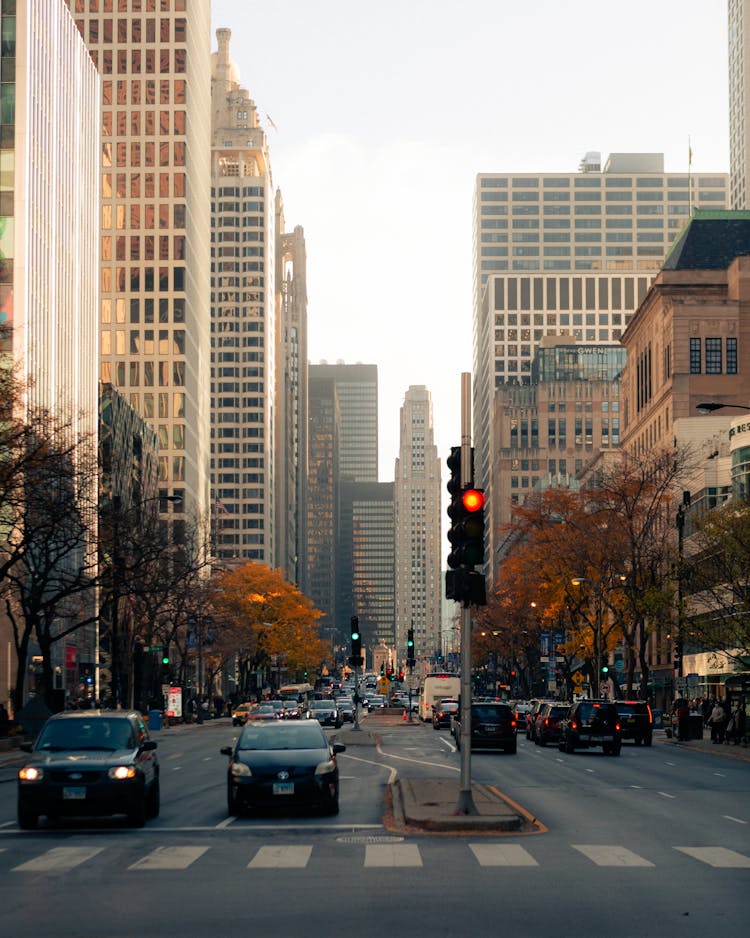 A Busy Road In A City