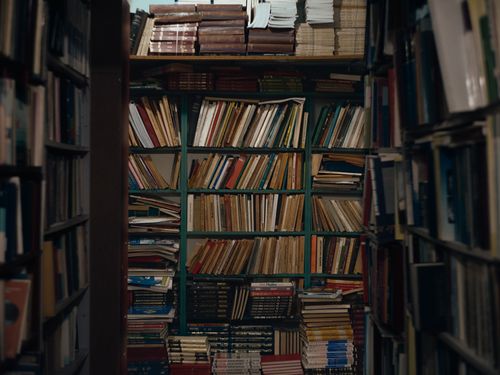 Free A view of overflowing bookshelves in an antique bookstore in Antalya, Turkey, showcasing a wide range of literature. Stock Photo