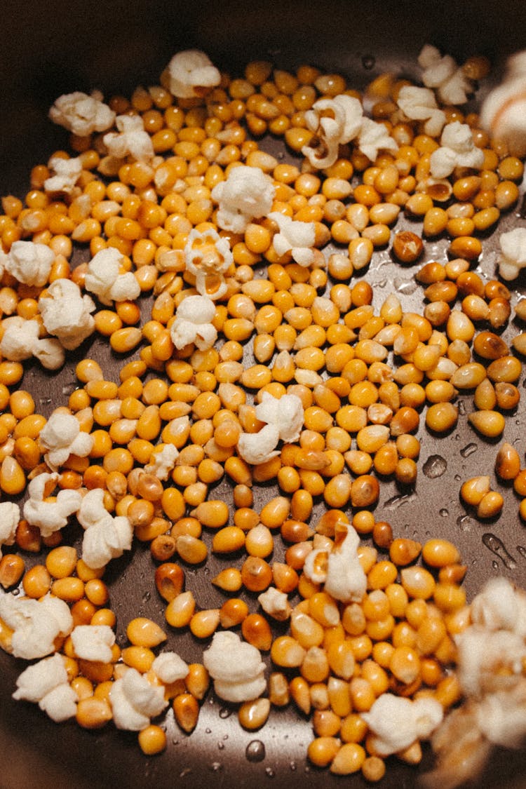 Close Up Of Popcorn In A Pan