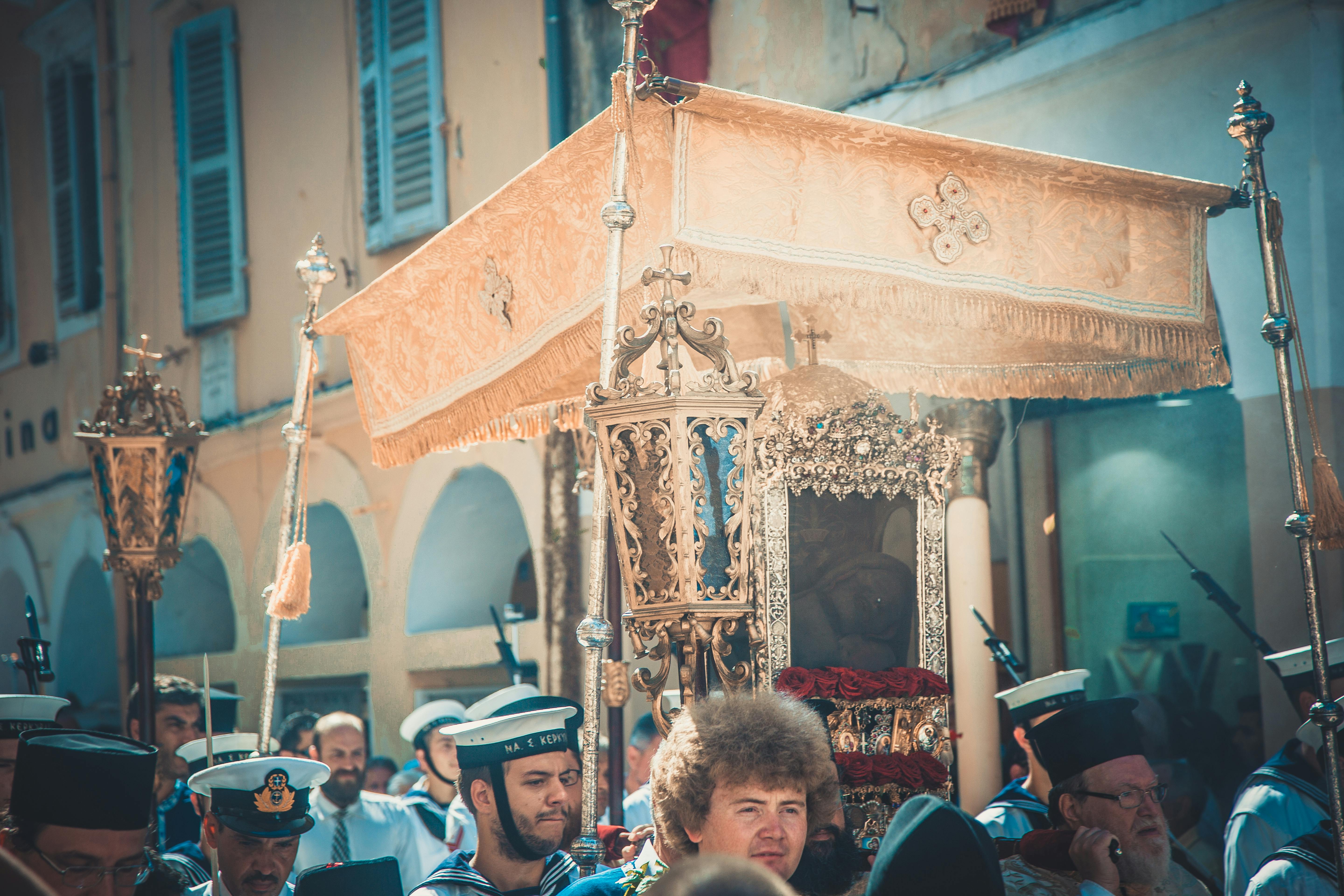 religious procession on a street in malta