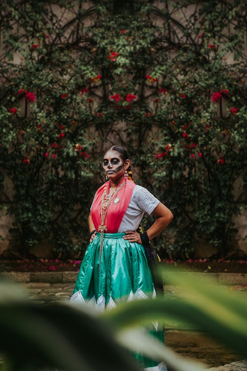 Portrait of a Woman Wearing a Face Paint