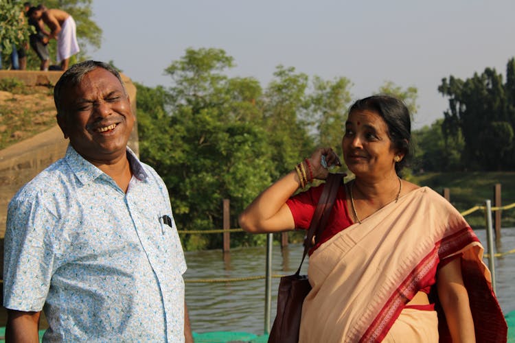 Happy Couple Near River