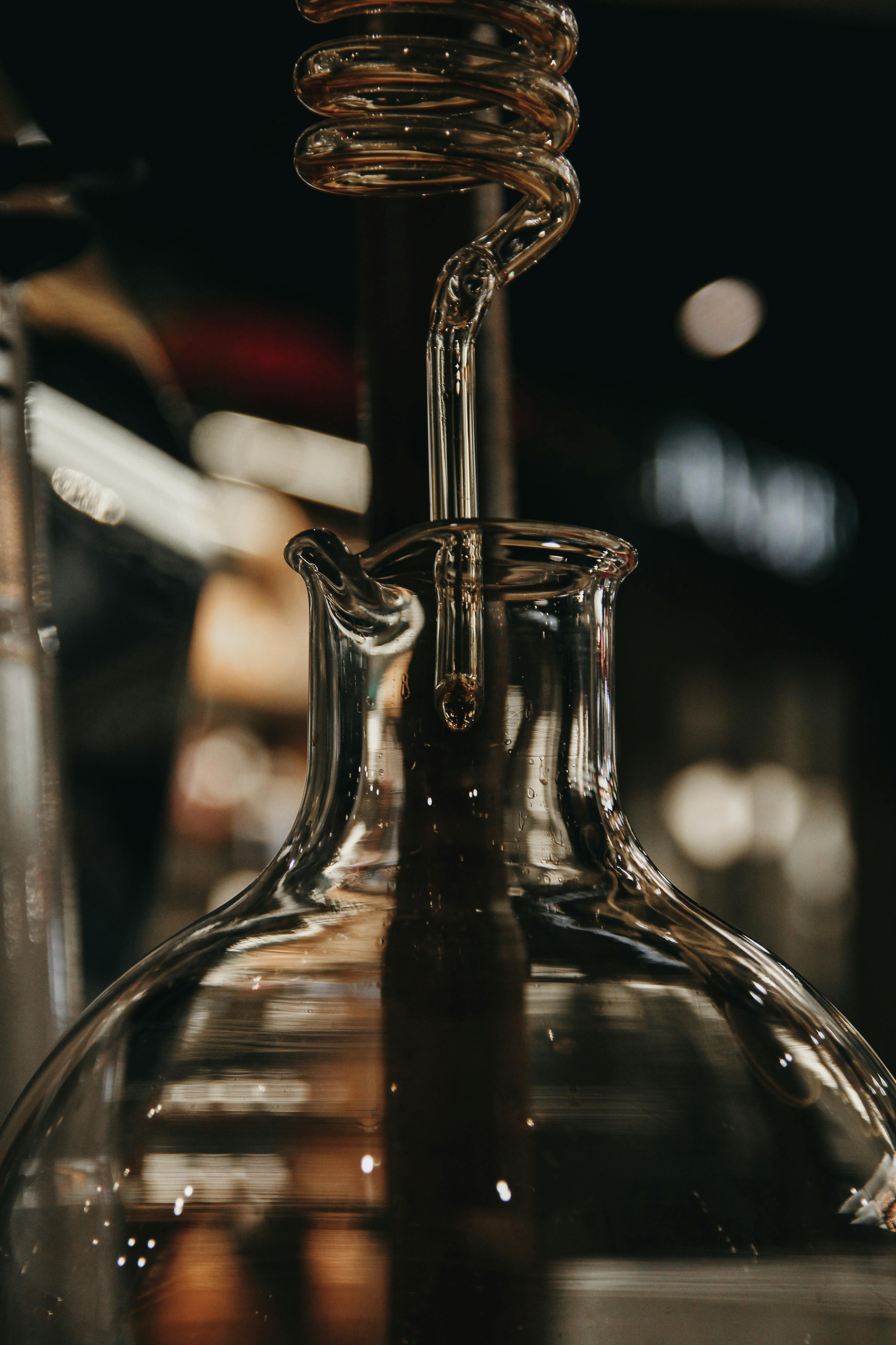 glass bottle in a cafe