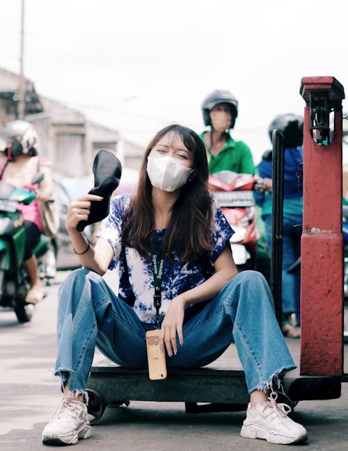 Kostnadsfri bild av ansiktsmask, asiatisk tjej, flicka