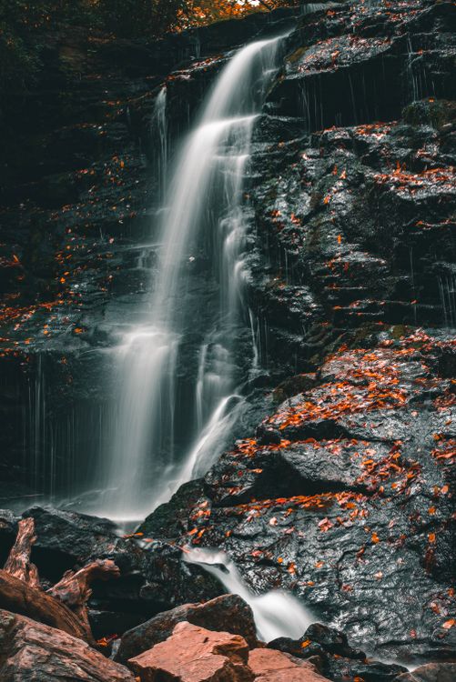 Waterfall And Rocks Waterfall and Rock Formation · Free Stock Photo