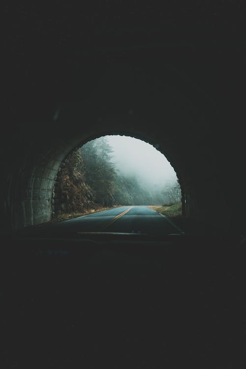 View of a Highway from a Tunnel 