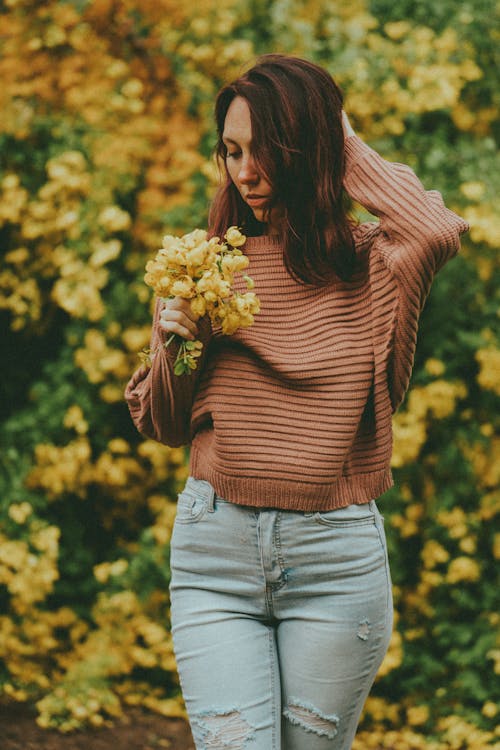 꽃 부시, 노란 꽃, 모델의 무료 스톡 사진