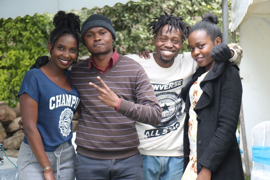 Young African friends together