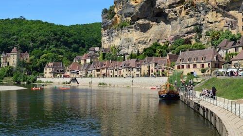 Scenic Village on the Riverbank 