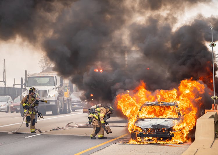 Firefighters Putting Out The Fire