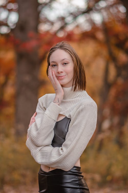 A Woman in a Super Cropped Sweater