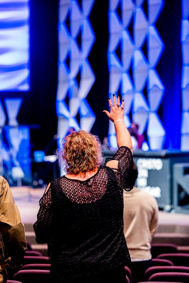 Woman Raising Hand On Concert