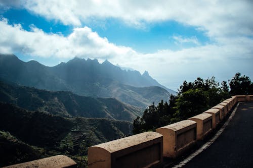 Foto d'estoc gratuïta de arbres, carretera, muntanyes