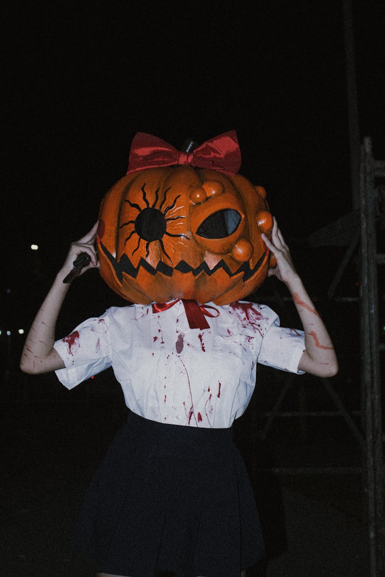 A Person In A Scary Halloween Costume