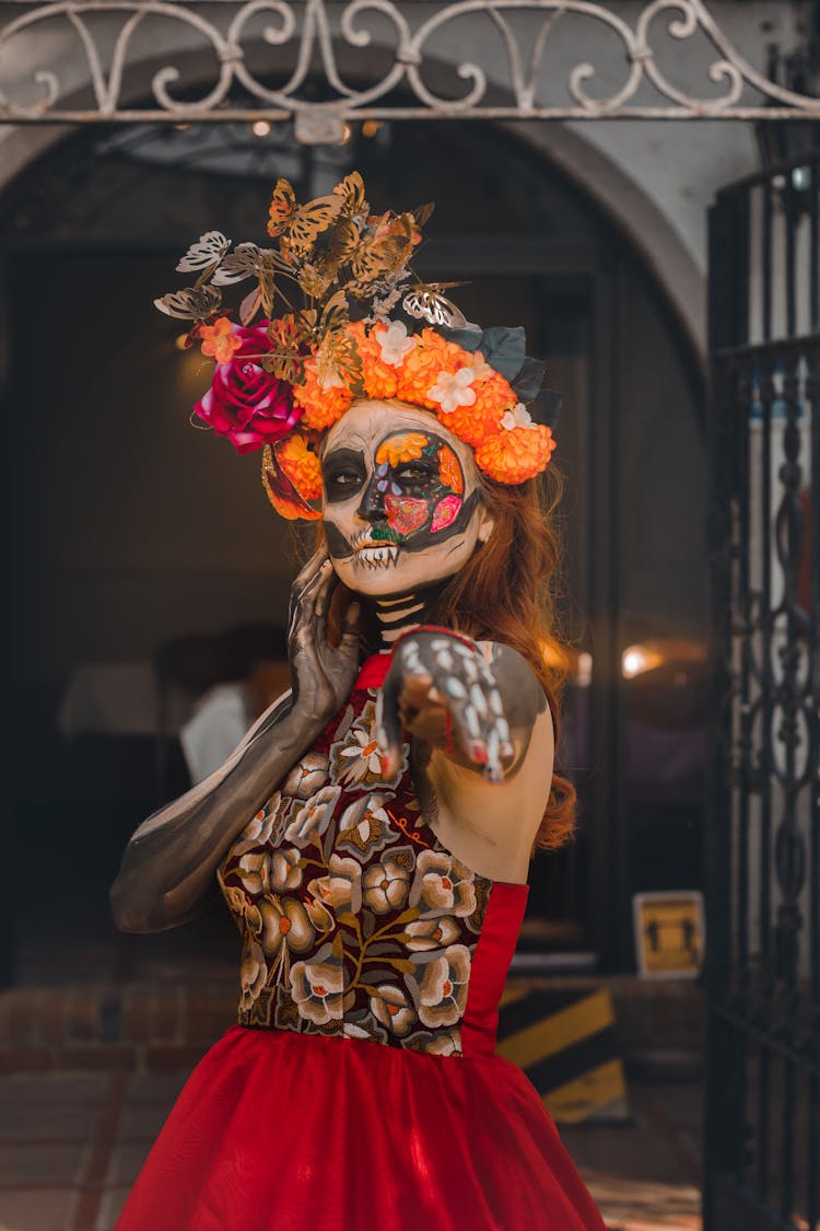 Woman With Makeup And Costume For Festival