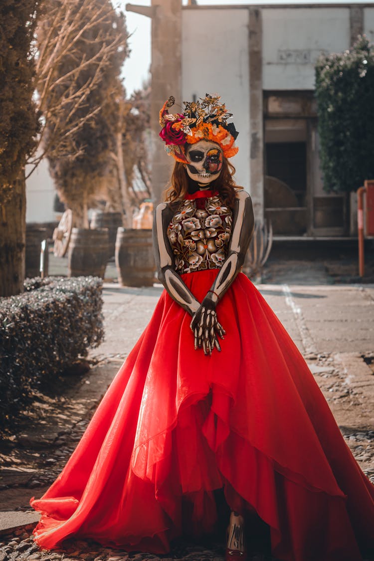 Woman In Dress For Traditional Festival