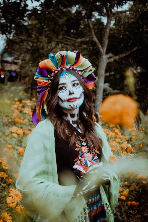 A Woman Wearing Scary Costume