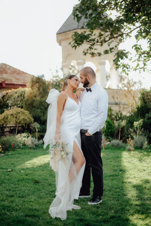 Bride and Groom in a Garden 