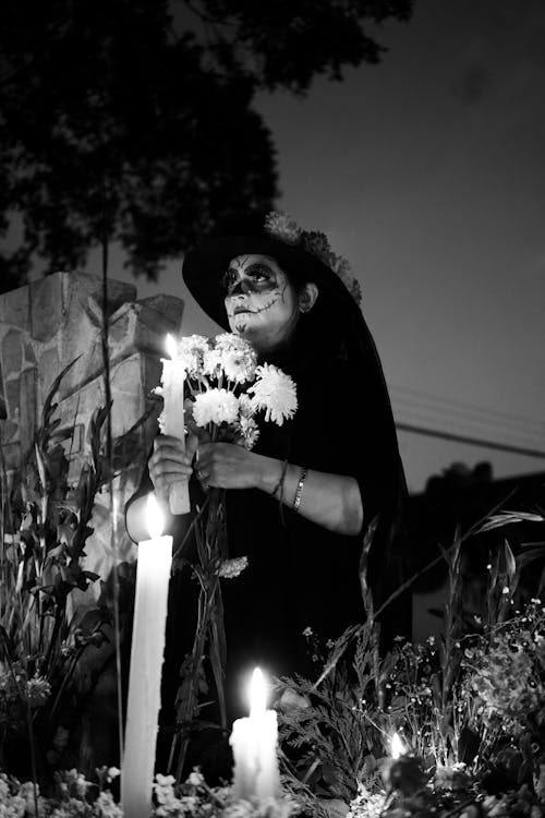 Immagine gratuita di bianco e nero, candela, cimitero