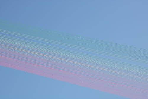 Pastel Colored Lines with the Sky in the Background