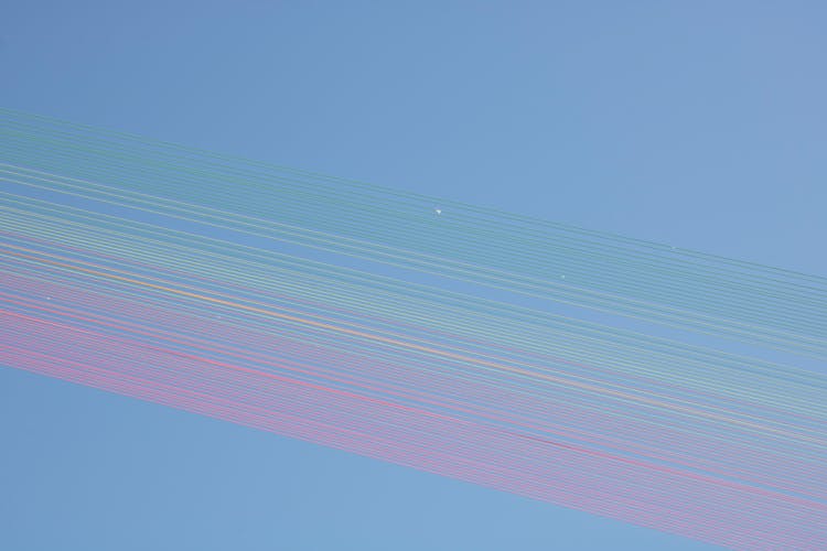 Pastel Colored Lines With The Sky In The Background