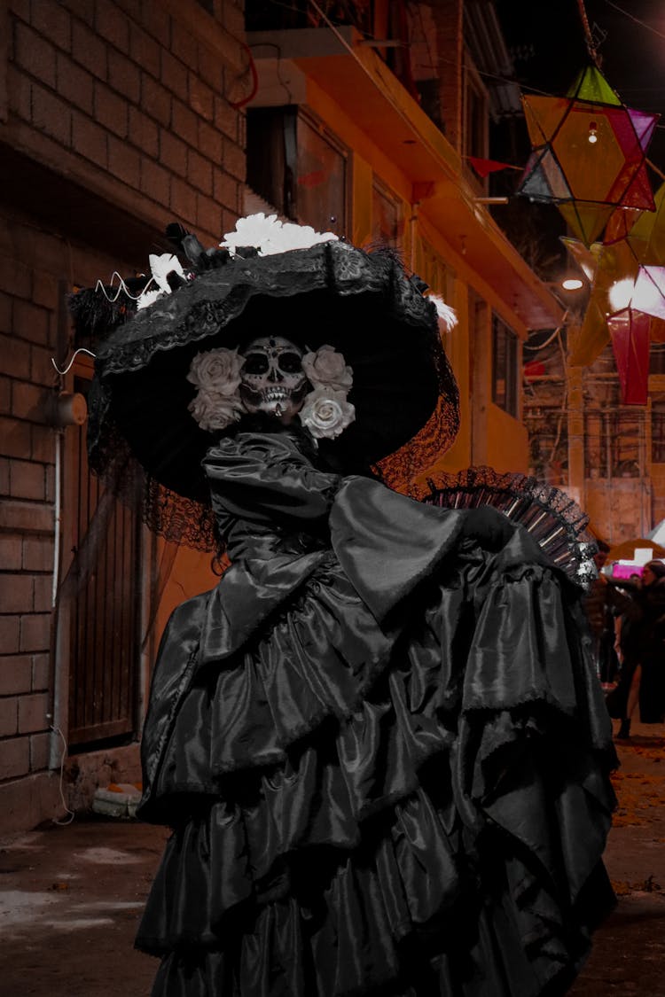 A Woman Wearing A Halloween Costume