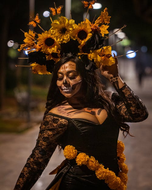 A Woman Wearing a Halloween Costume