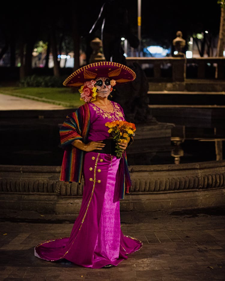 A Woman Wearing A Halloween Costume