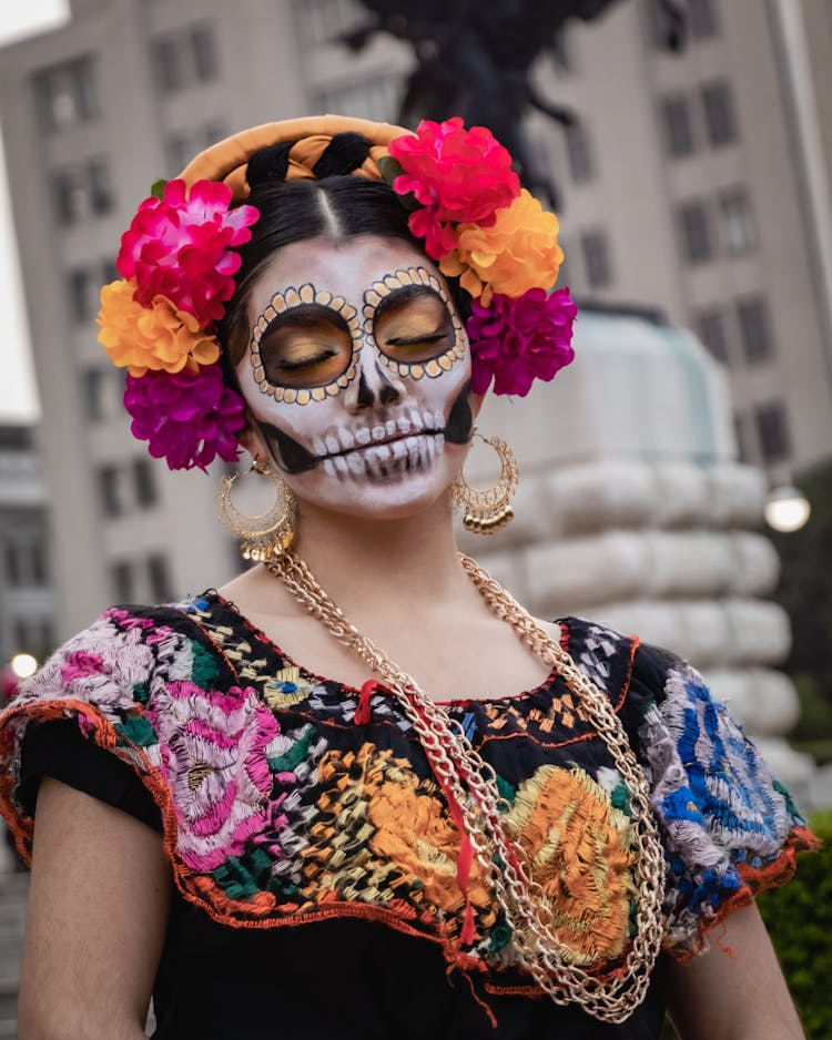 A Woman Wearing A Halloween Costume