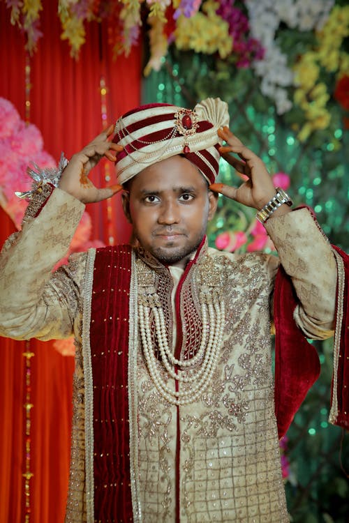 Portrait of a Groom in Traditional Indian Dress