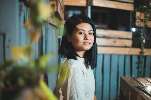 A Woman Girl Looking at the Camera