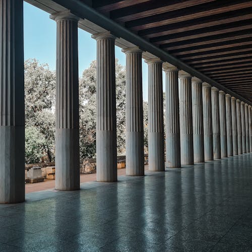 Classical Colonnade of Building