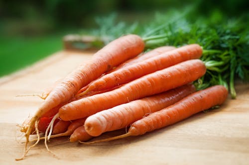 Orange Carrots on Table, Foods for Healthy Skin