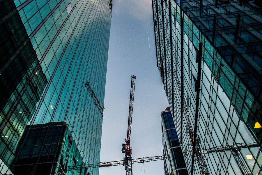 Skyline of completed commercial towers
