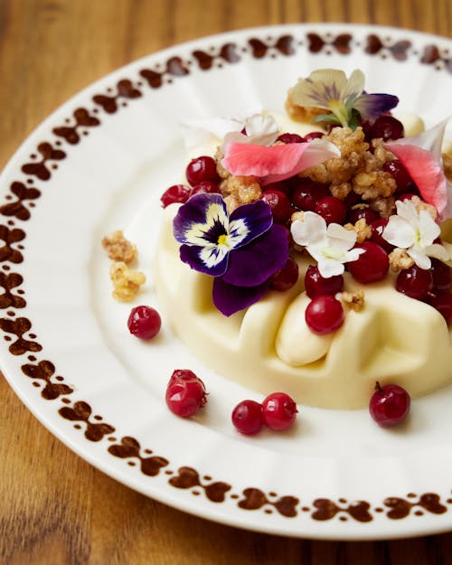 Food on White and Brown Ceramic Plate