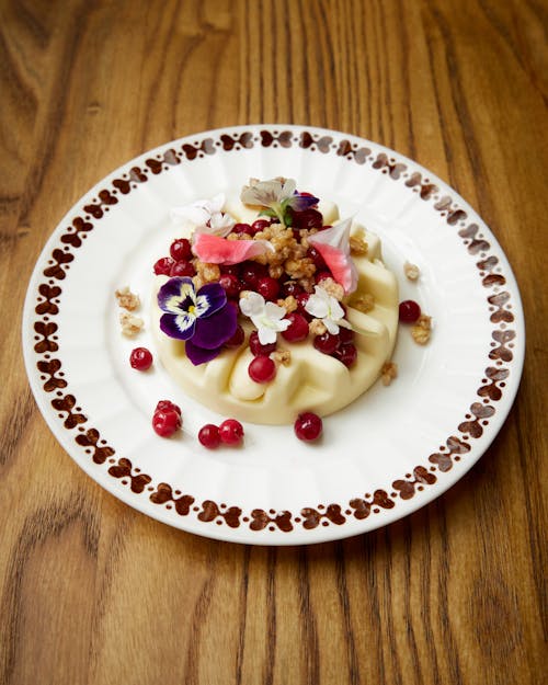 Food on White and Brown Ceramic Plate