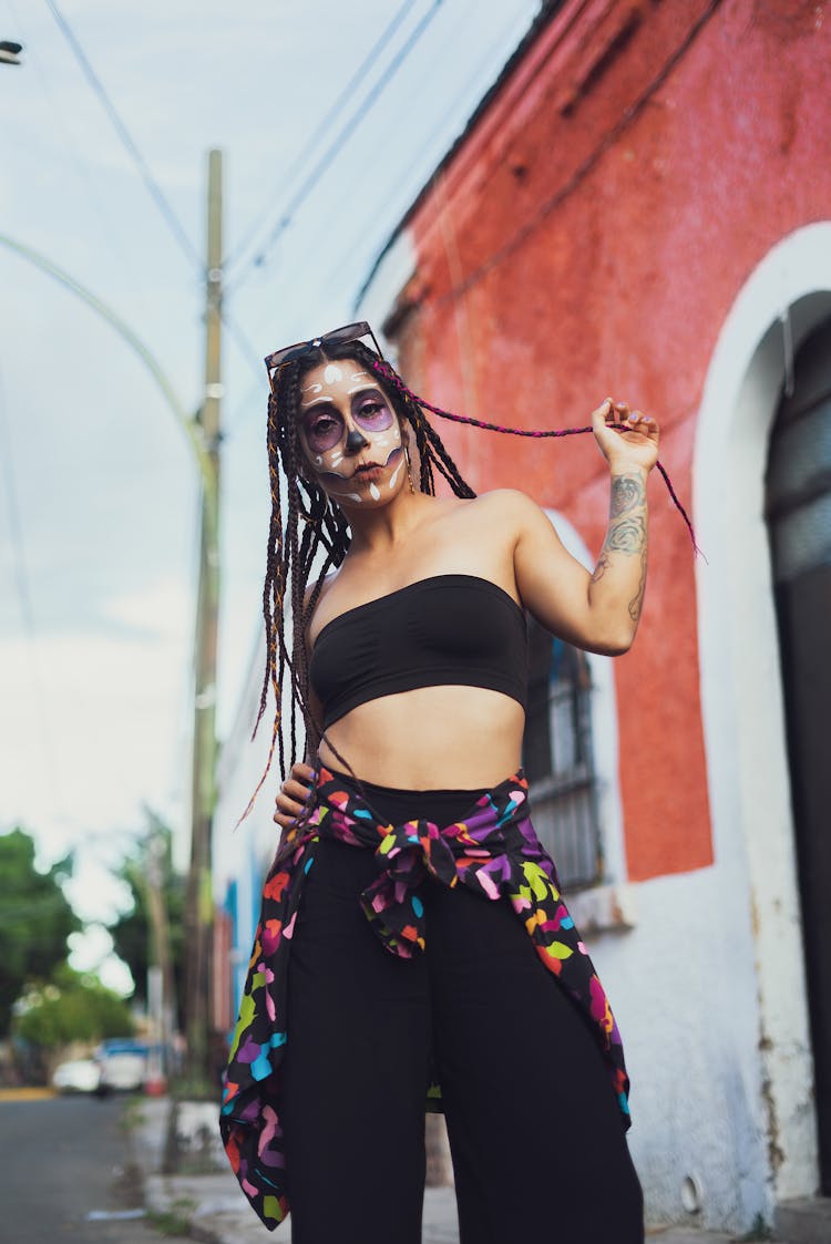 Woman With Braids On Street