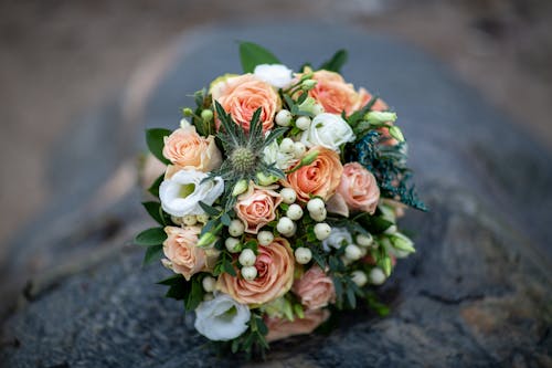 Close-Up Shot of a Bridal Bouquet
