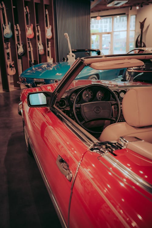 Foto profissional grátis de carro vermelho, clássico, conversível