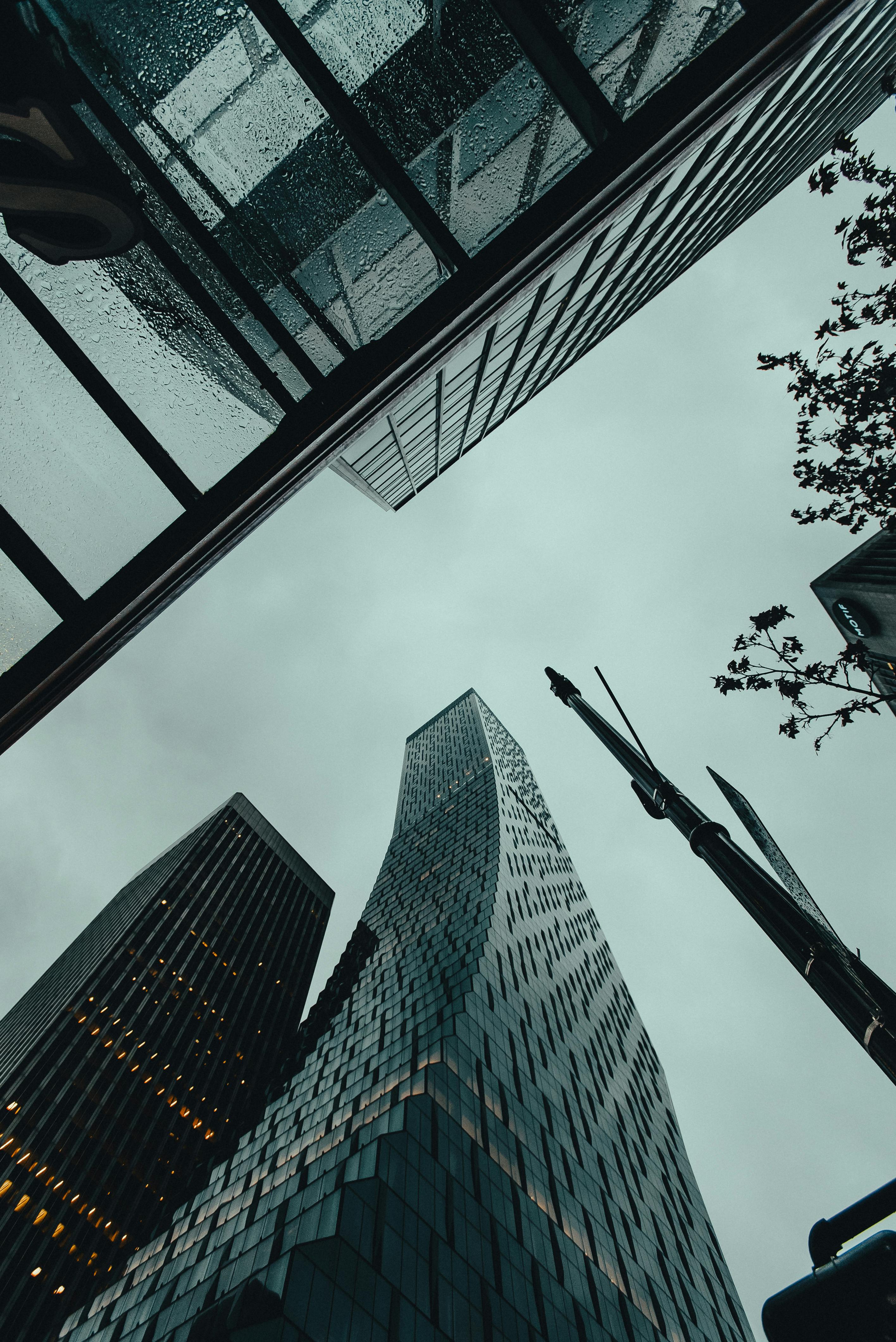 low angle photography of high rise building