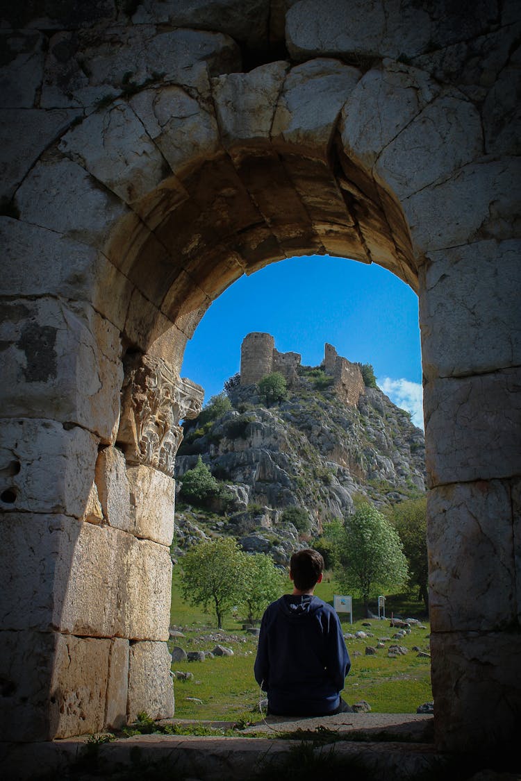 A Man Looking At The Castle